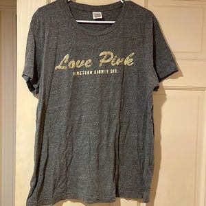 PINK Victorias Secret Sequins Tee Large